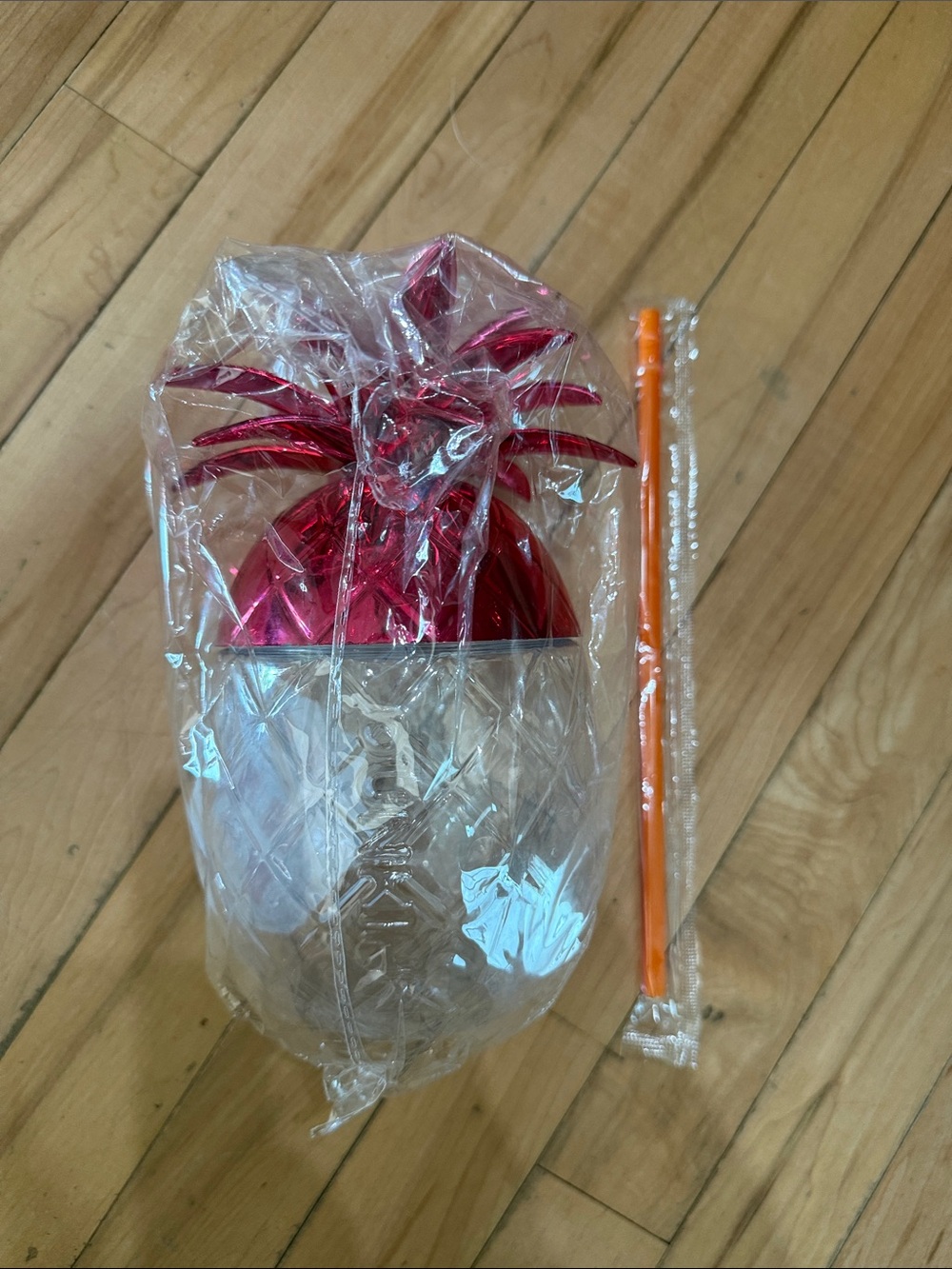 Pink Pineapple Party Tumbler with Lid and Straw